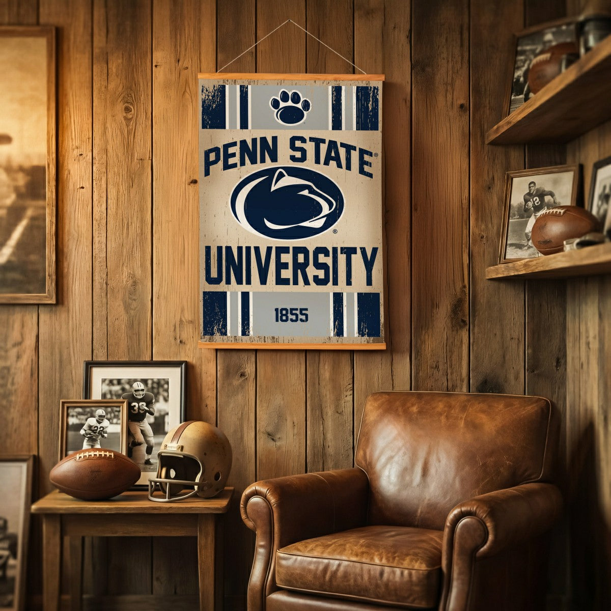 Penn State, Canvas Wall Tapestry, Medium, 36x24, Collegiate, Home