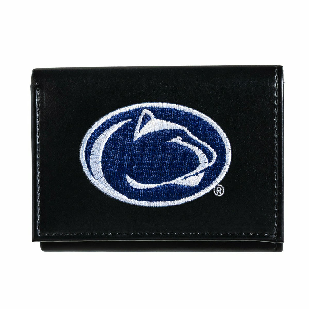 Penn State Black Tri-Fold Embroidered Wallet w/ RFID Blocking, Collegiate, Home