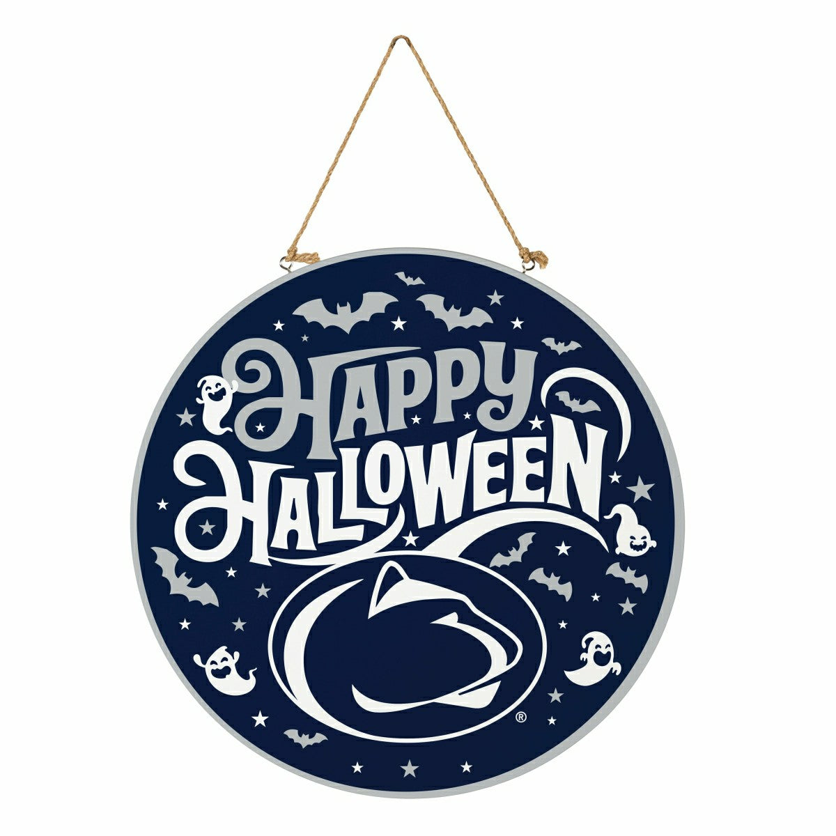 Penn State Halloween Round Door Décor with Hanging Rope, 18x18, Collegiate, Home