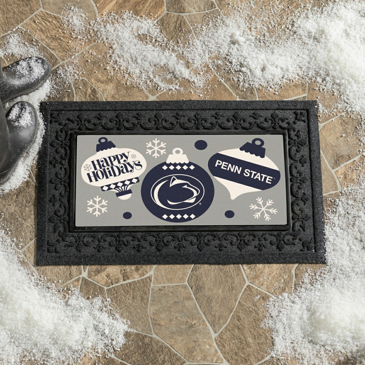 Penn State Holiday Flocked Coir Sassafras Switch Mat, 22"x10", Collegiate