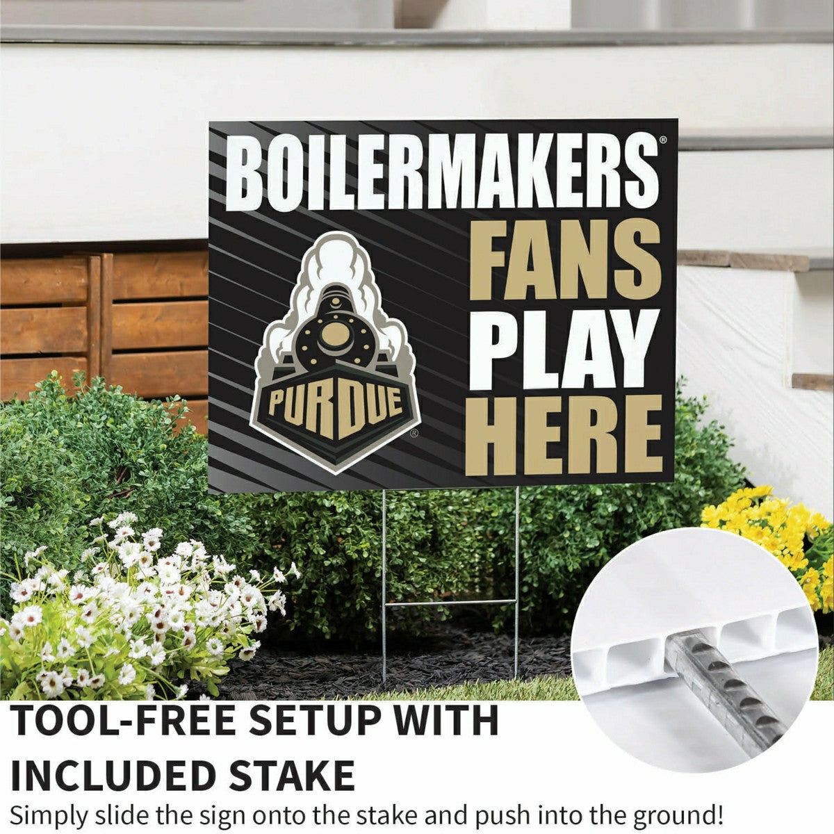 Purdue University Coroplast Yard Sign "Fans Play Here", Collegiate, Home