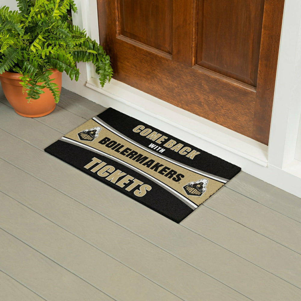 28" x 16" PVC Trapper Mat, Come Back with Tickets, Purdue University, Collegiate