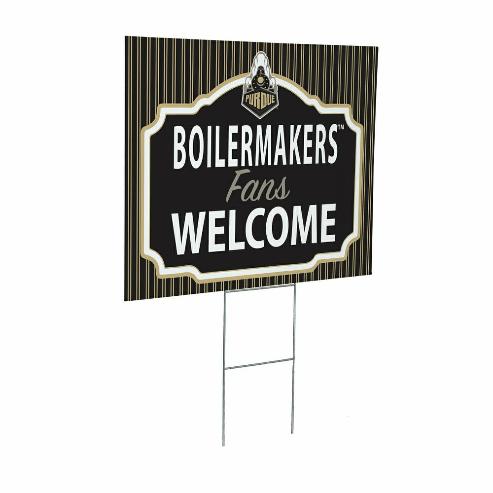 Purdue University Coroplast Yard Sign, "Fans Welcome", Collegiate, Home