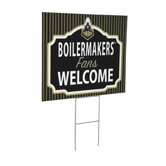 Purdue University Coroplast Yard Sign, "Fans Welcome", Collegiate, Home
