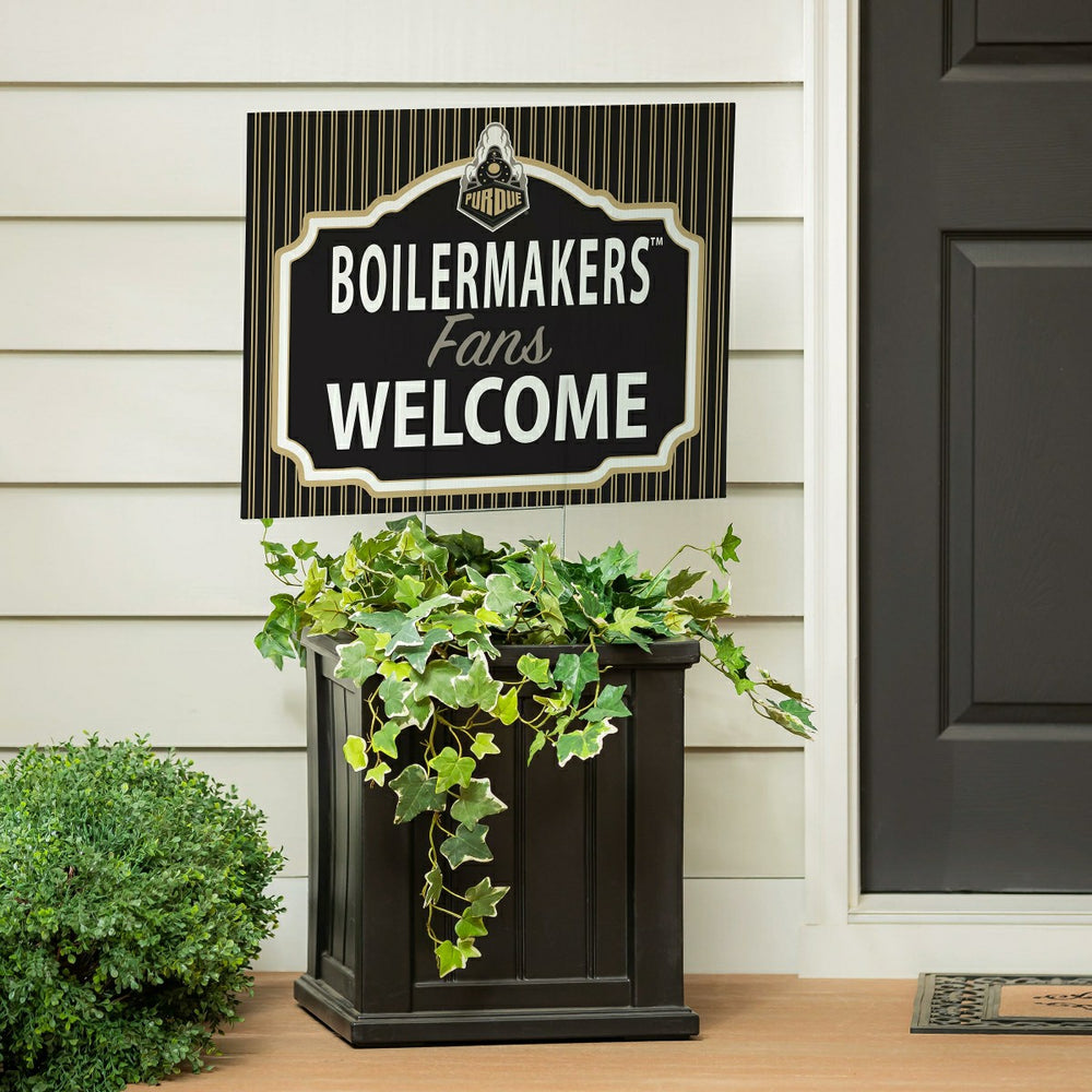 Purdue University Coroplast Yard Sign, "Fans Welcome", Collegiate, Home