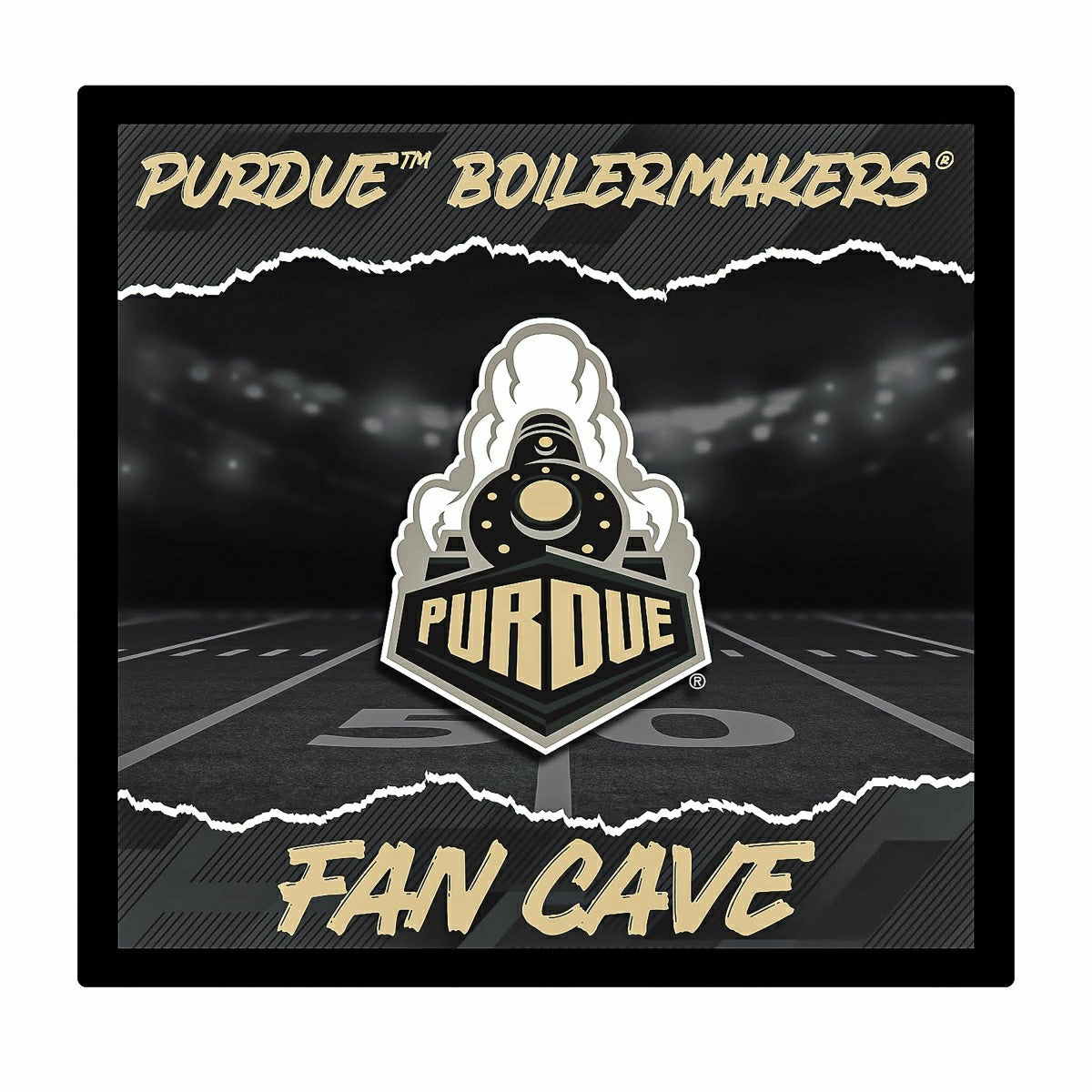 Purdue University 23"H x 23"L LED Wall Decor, Edgelite, Square, Collegiate, Home