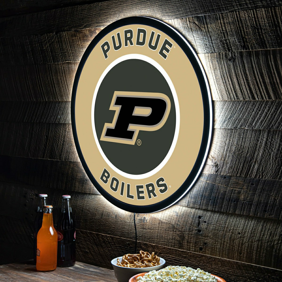 LED Wall Decor, Round, Purdue University, Collegiate, Home
