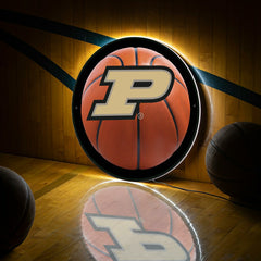LED Wall Decor, Round, Med, Purdue University, Basketball, Collegiate, Home