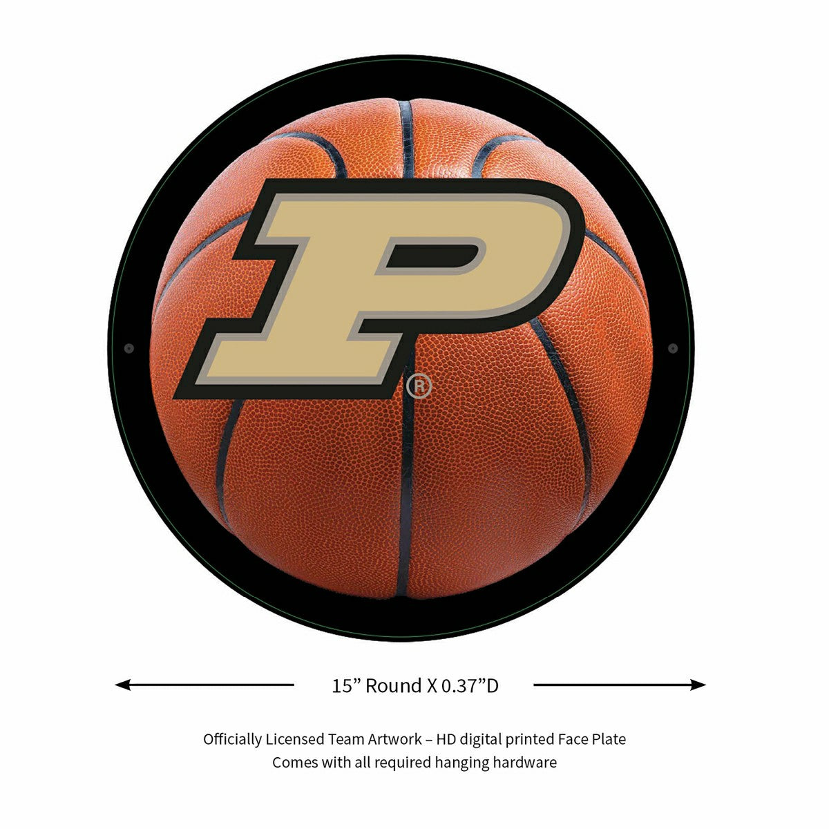LED Wall Decor, Round, Med, Purdue University, Basketball, Collegiate, Home