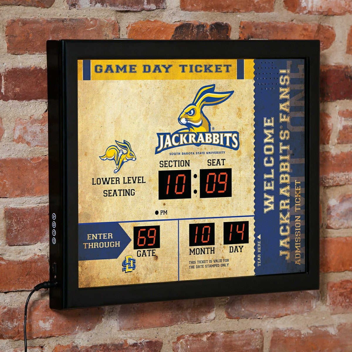 Scoreboard Wall Clock, South Dakota State University, Collegiate, Home