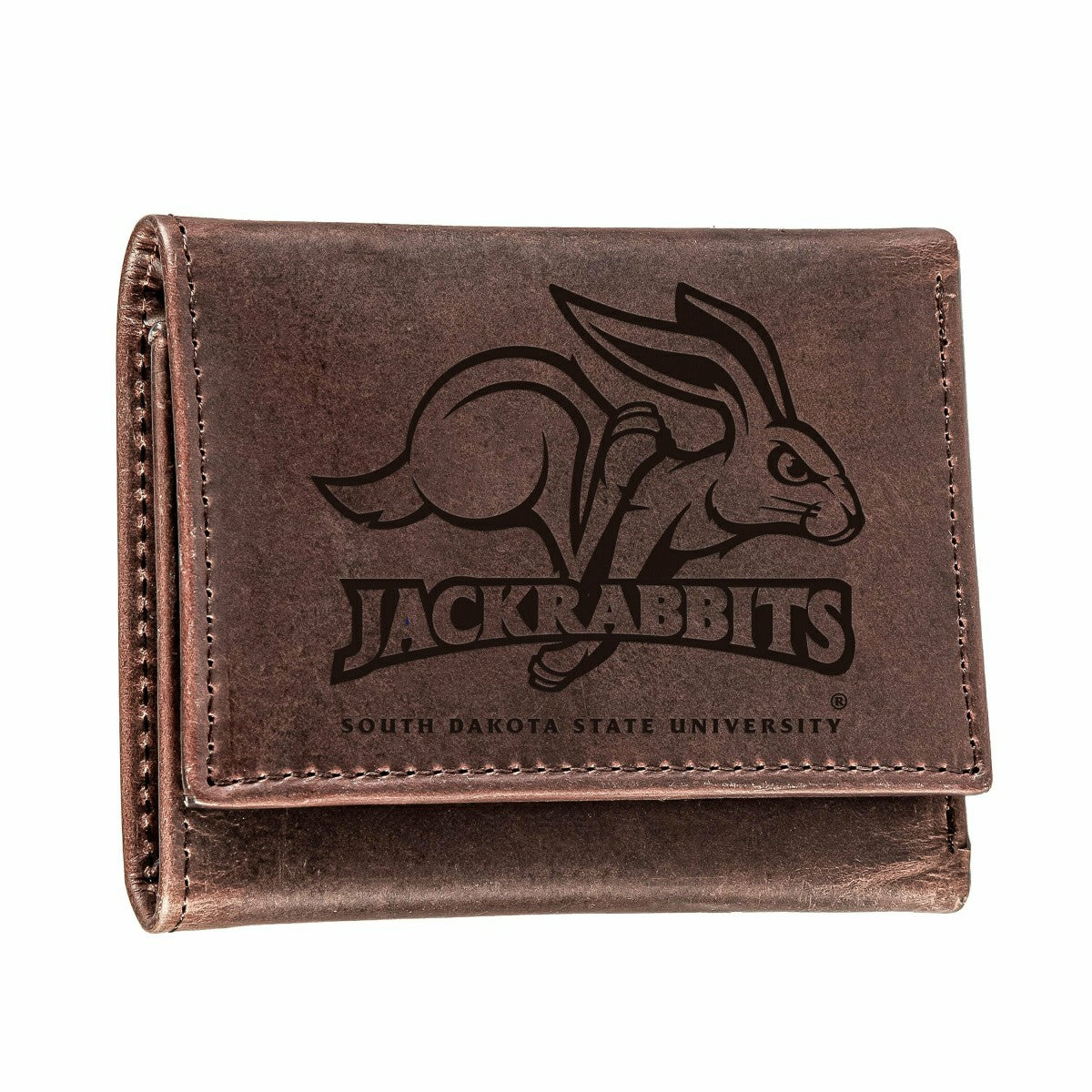 South Dakota State University, Tri-Fold Wallet, Brown, CH, 100% Genuin, Collegiate, Home