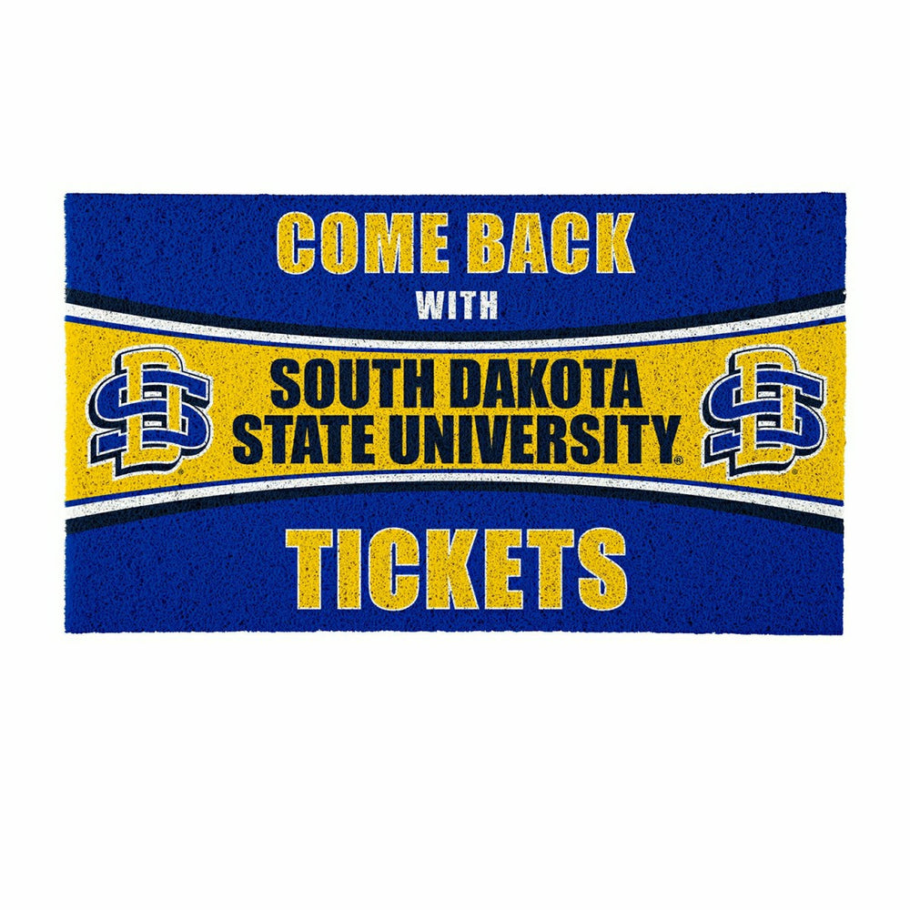 28" x 16" PVC Trapper Mat, Come Back with Tickets, South Dakota State , Collegiate