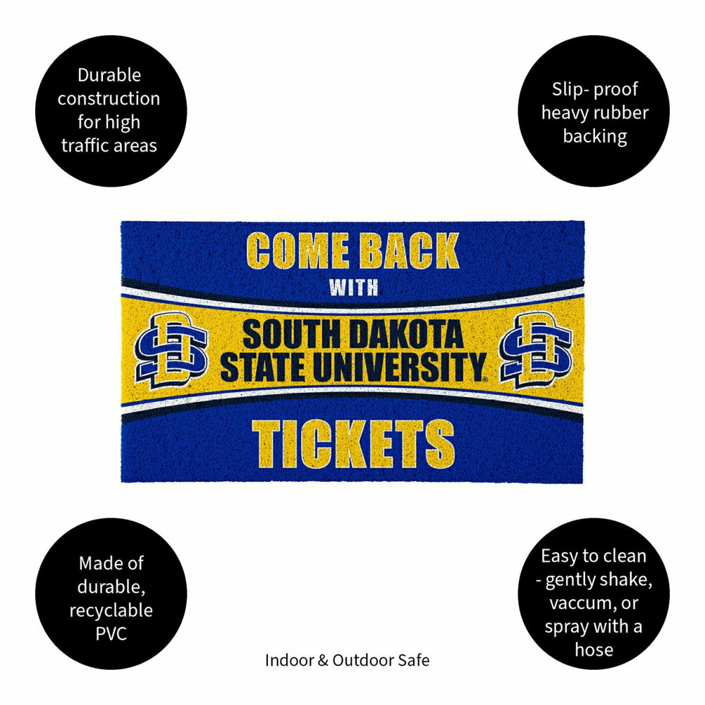 28" x 16" PVC Trapper Mat, Come Back with Tickets, South Dakota State , Collegiate