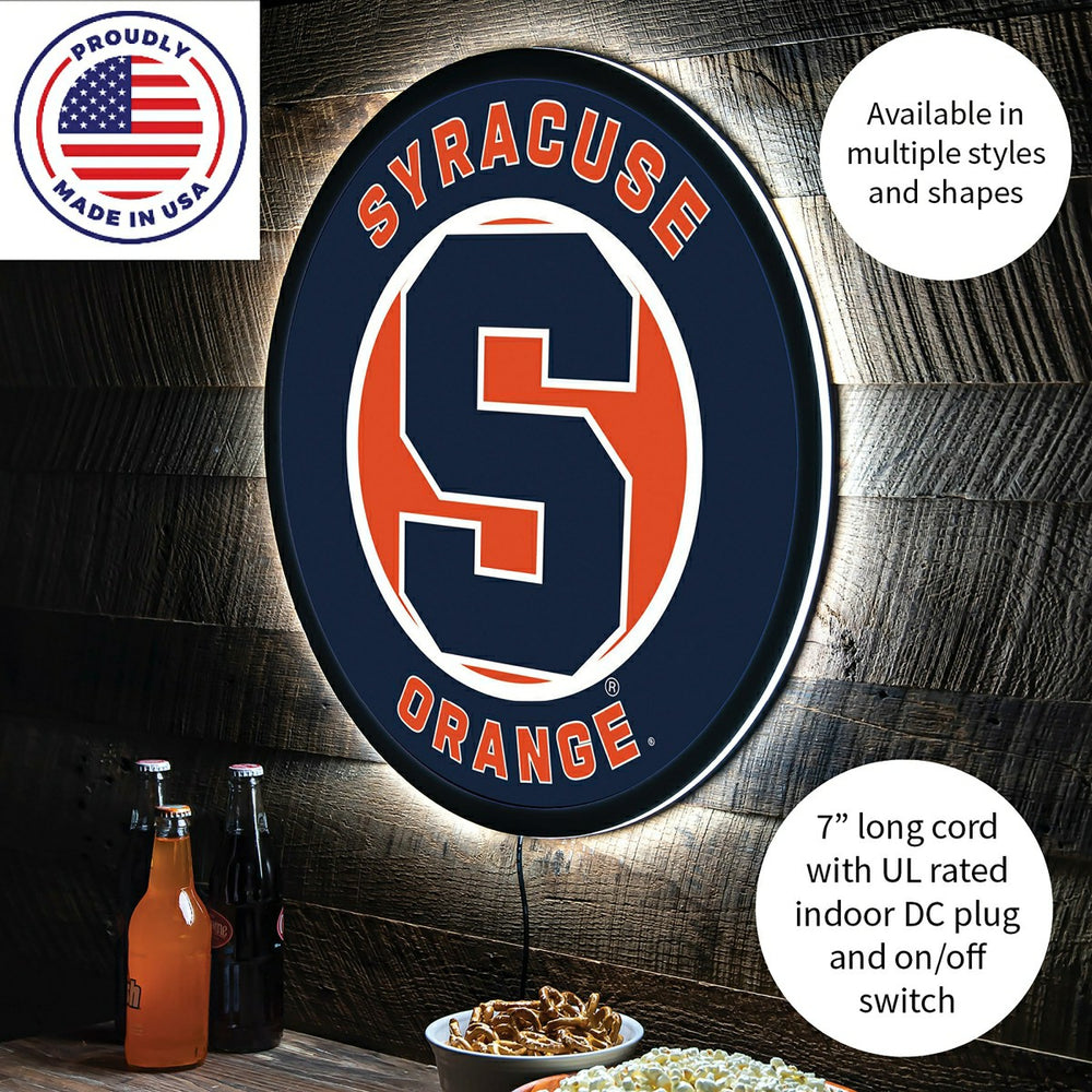 LED Wall Decor, Round, Syracuse University, Collegiate, Home