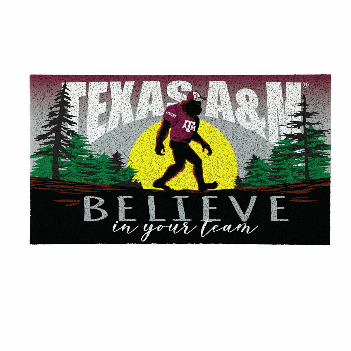 Texas A&M Bigfoot PVC Mat, 28"x16", Collegiate