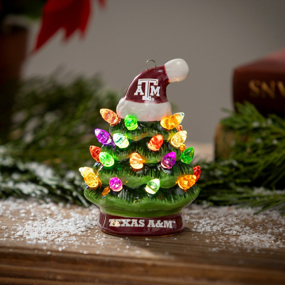 4" Mini LED Tabletop Christmas Tree, Set of 2, Texas A&M, Collegiate, Home