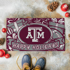 Texas A&M Holiday PVC Mat, 28"x16", Collegiate