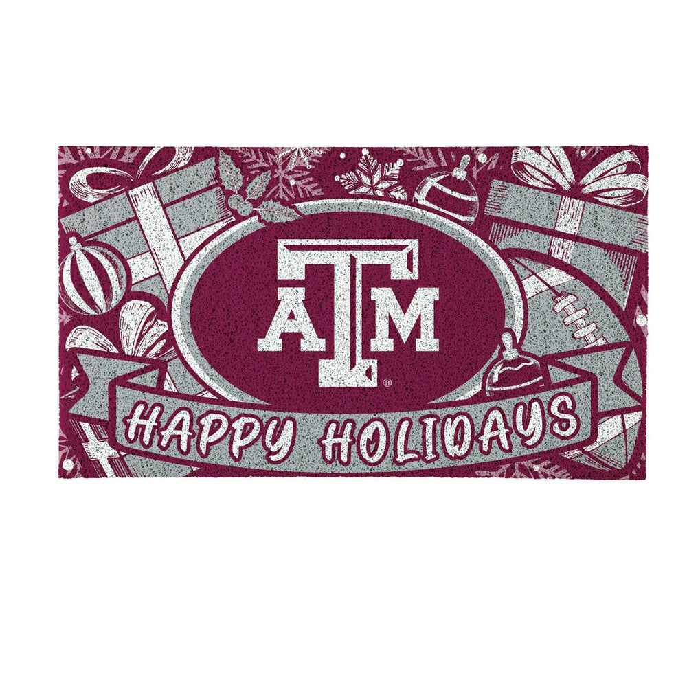 Texas A&M Holiday PVC Mat, 28"x16", Collegiate