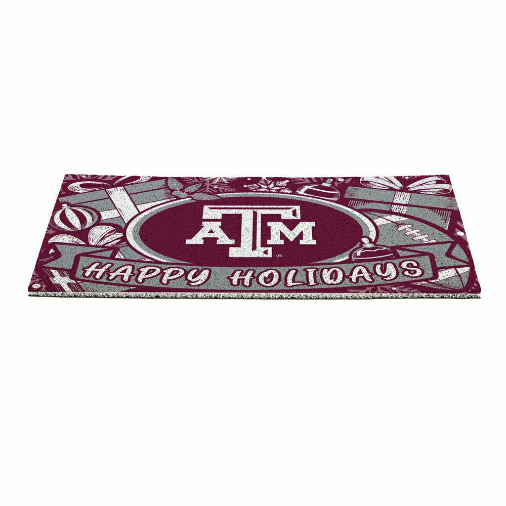 Texas A&M Holiday PVC Mat, 28"x16", Collegiate