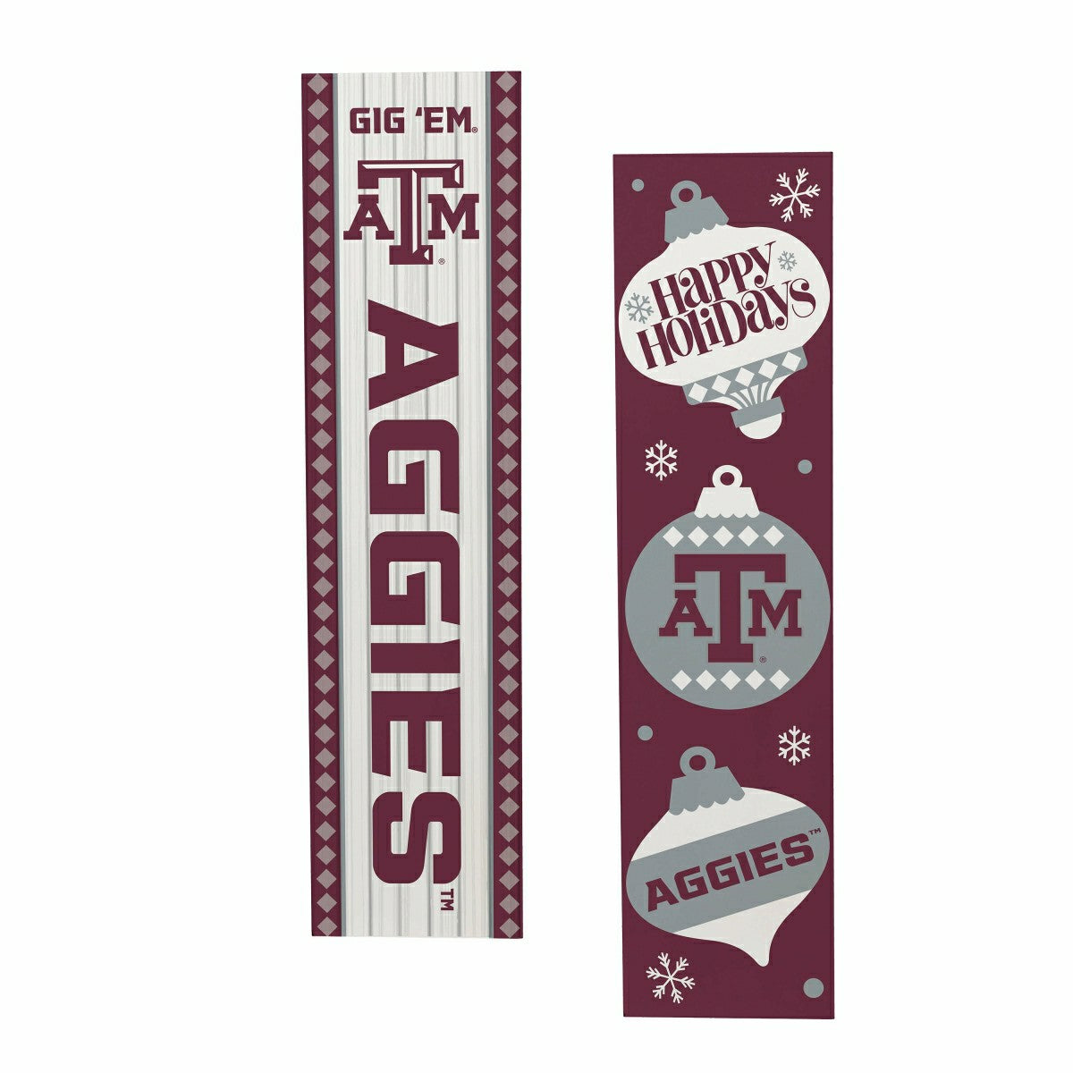 47" Double Sided Leaner, Texas A&M, Christmas, Collegiate, Home