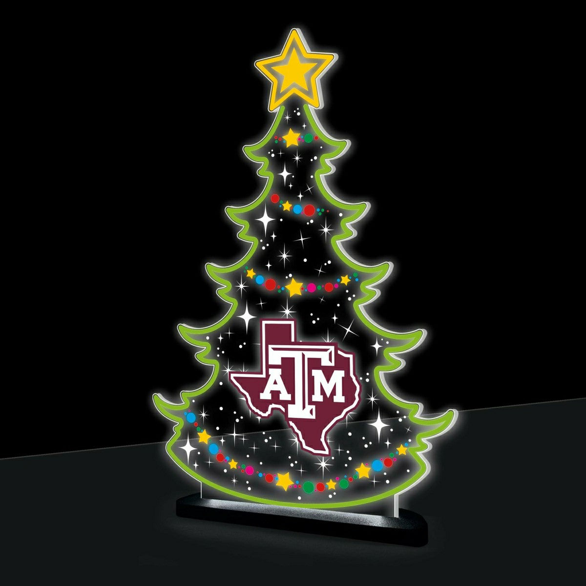 Texas A&M College Holiday Tree Desklite LED Decor, Collegiate, Home