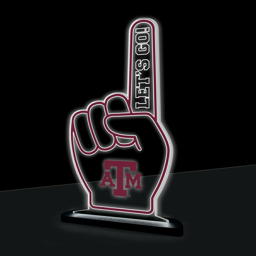 Texas A&M College Foam Finger Desklite LED Decor, Collegiate, Home