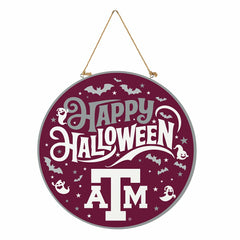 Texas A&M Halloween Round Door Décor with Hanging Rope, 18x18, Collegiate, Home