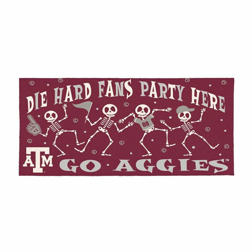 Texas A&M Flocked Coir Halloween Sassafras Switch Mat, 22"x10", Collegiate