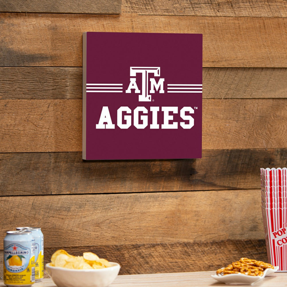 Texas A&M Wood Wall Sign, 12x12, Collegiate, Home