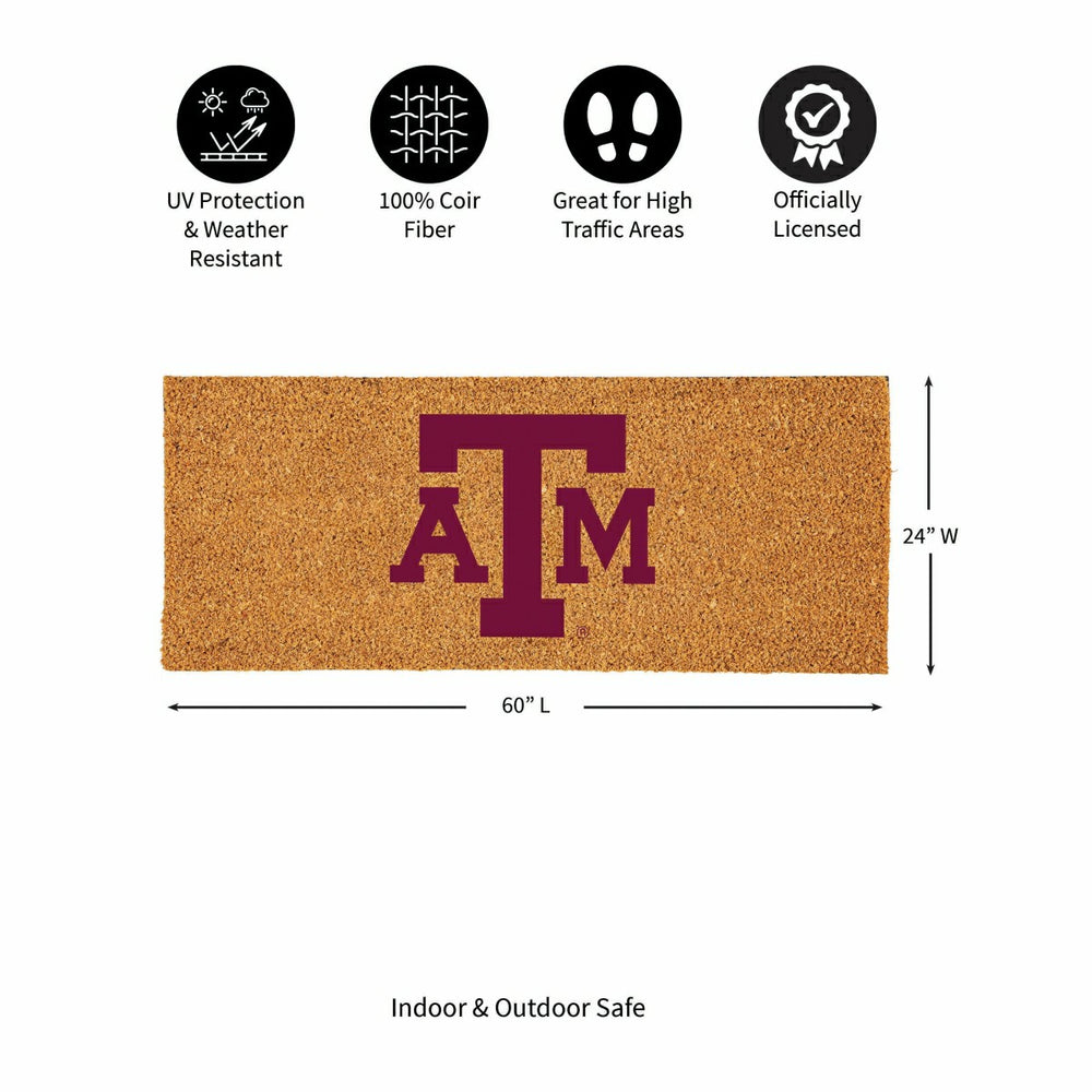 Texas A&M Extra Large Full Color Coir Mat, 60"x24", Collegiate