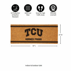 Texas Christian University Extra Large One Color Coir Mat, 60"x24", Collegiate