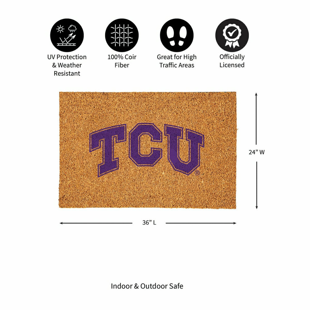 Texas Christian University Large Full Color Coir Mat, 36"x24", Collegiate