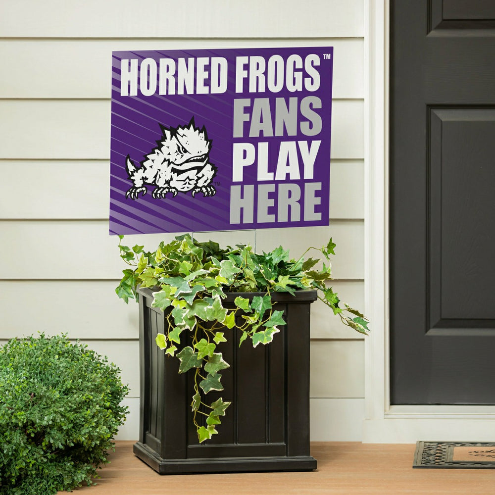 Texas Christian University Coroplast Yard Sign "Fans Play Here", Collegiate, Home