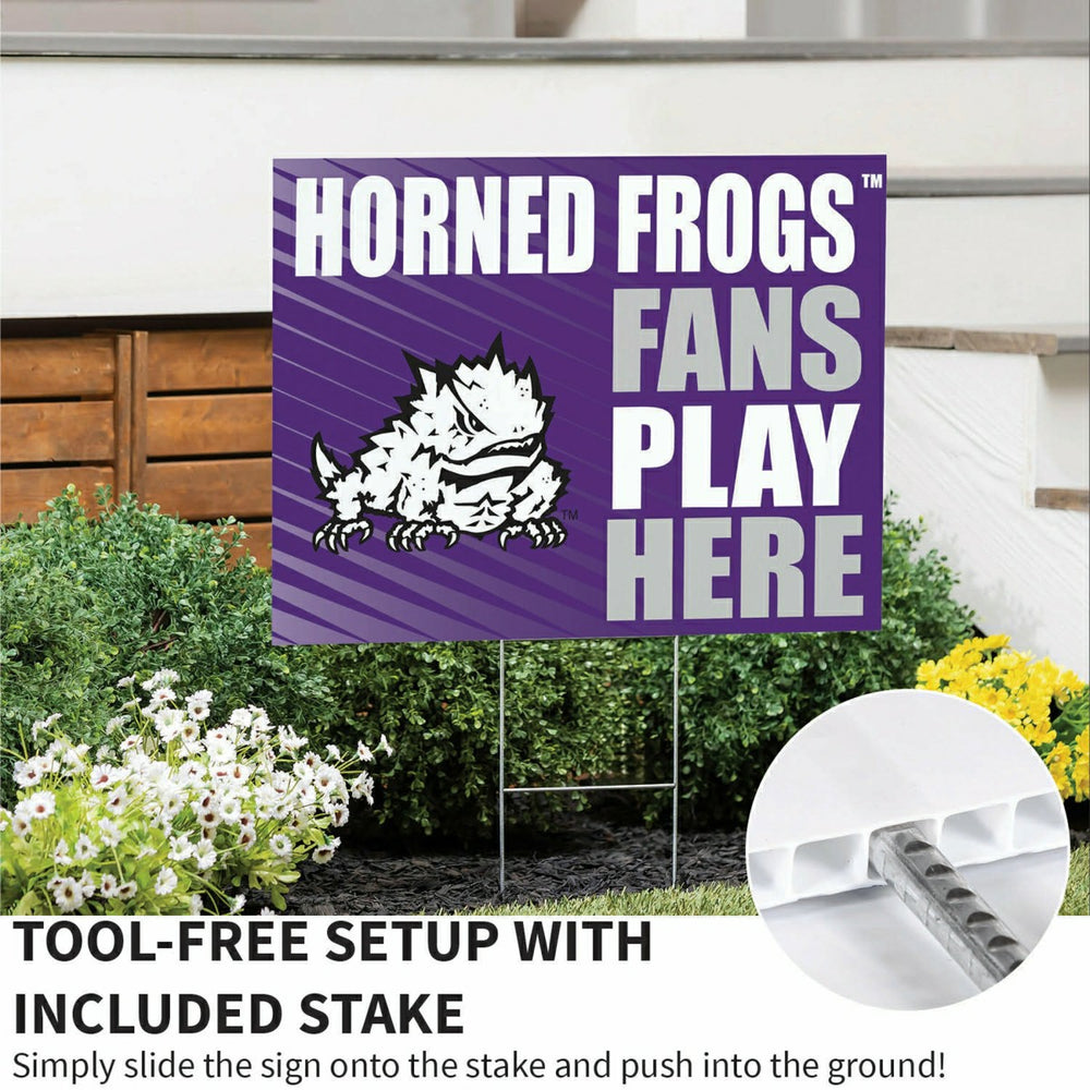 Texas Christian University Coroplast Yard Sign "Fans Play Here", Collegiate, Home