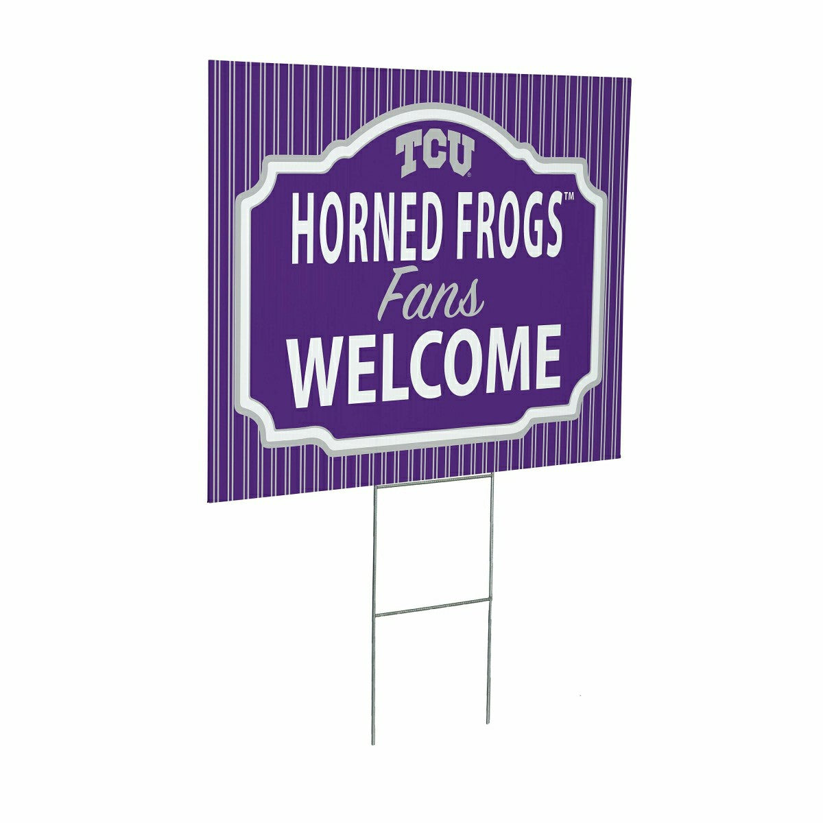 Texas Christian University Coroplast Yard Sign, "Fans Welcome", Collegiate, Home