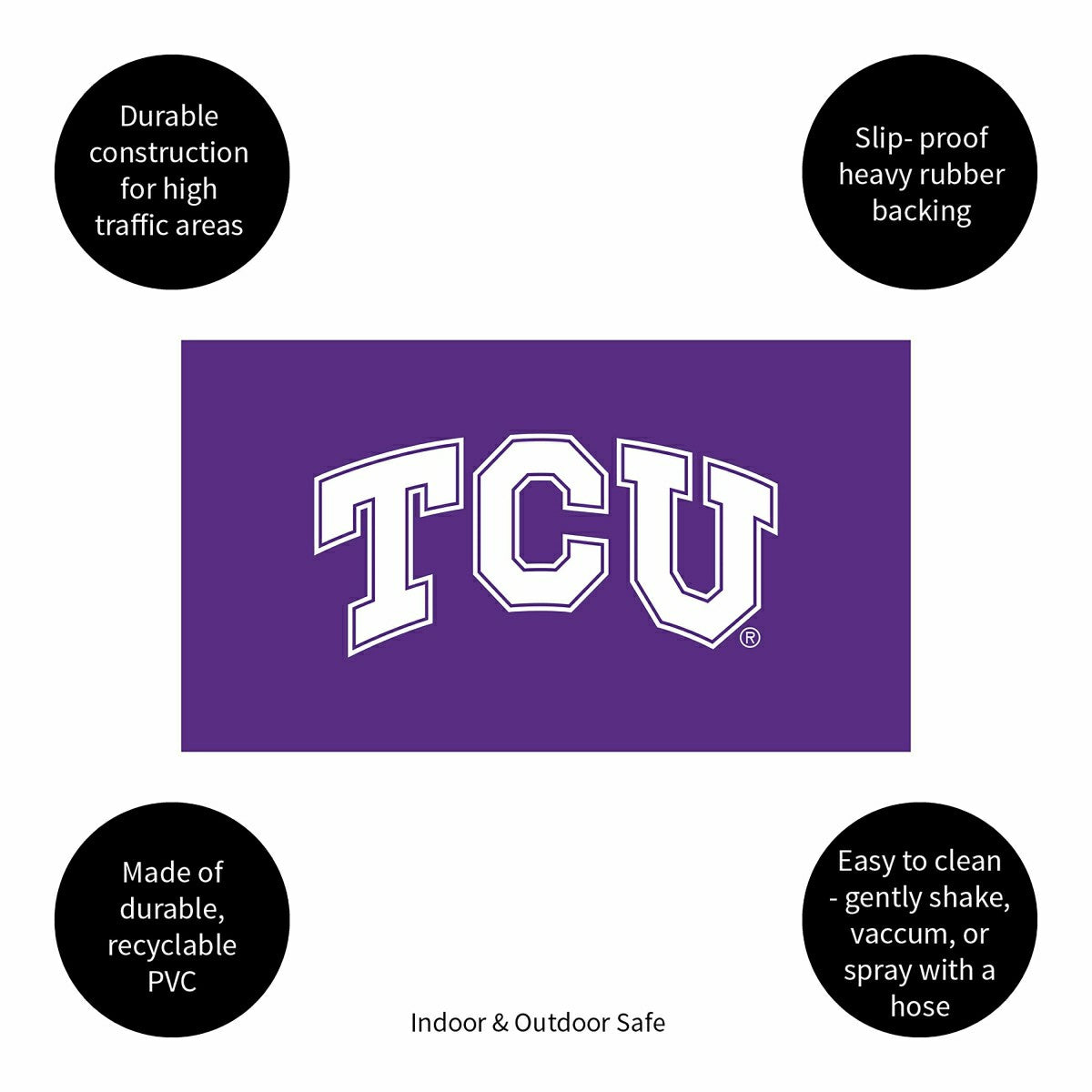 Full Color PVC Mat, 16" x 28", Texas Christian University, Collegiate