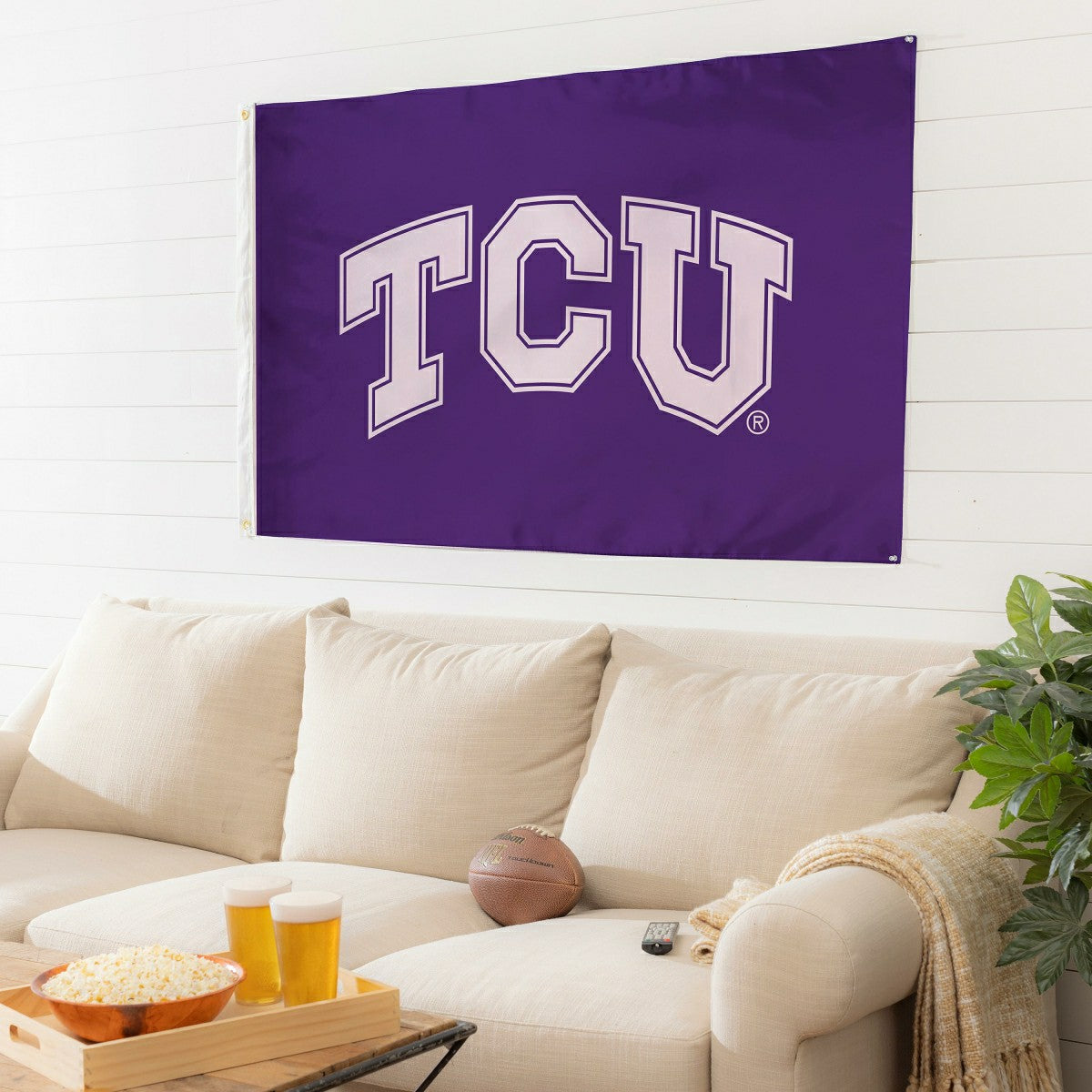 Texas Christian University Single Sided Flag w/ 2 Grommets, 3'x5', Collegiate, Home