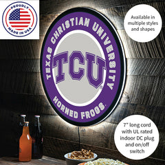 LED Wall Decor, Round, Texas Christian University, Collegiate, Home