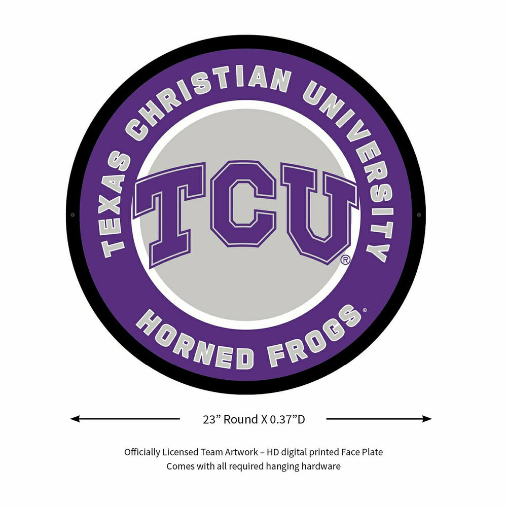 LED Wall Decor, Round, Texas Christian University, Collegiate, Home