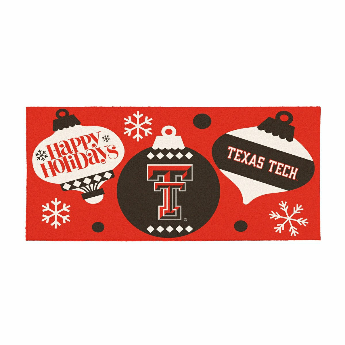 Texas Tech University Holiday Flocked Coir Sassafras Switch Mat, 22"x1, Collegiate