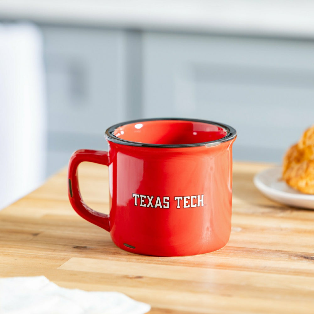 Texas Tech University Ceramic Camp Cup with Enamel Finish, 14oz, Collegiate, Home