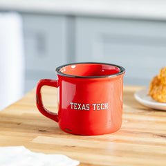 Texas Tech University Ceramic Camp Cup with Enamel Finish, 14oz, Collegiate, Home