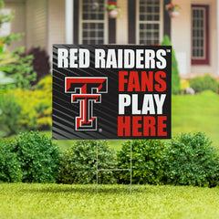 Texas Tech University Coroplast Yard Sign "Fans Play Here", Collegiate, Home