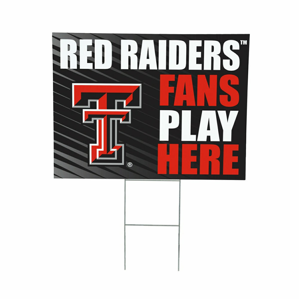 Texas Tech University Coroplast Yard Sign "Fans Play Here", Collegiate, Home
