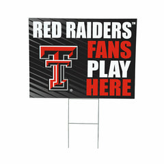 Texas Tech University Coroplast Yard Sign "Fans Play Here", Collegiate, Home