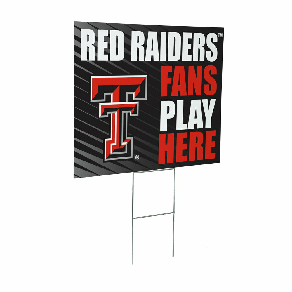 Texas Tech University Coroplast Yard Sign "Fans Play Here", Collegiate, Home