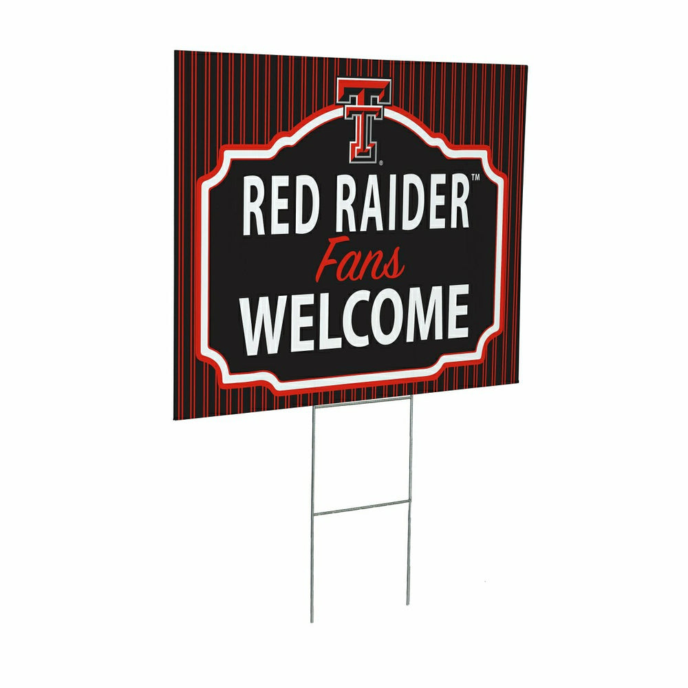 Texas Tech University Coroplast Yard Sign, "Fans Welcome", Collegiate, Home