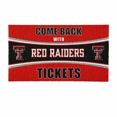 28" x 16" PVC Trapper Mat, Come Back with Tickets, Texas Tech Universi, Collegiate