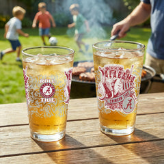University of Alabama 16oz Glass pint, Set of 2, Collegiate, Home