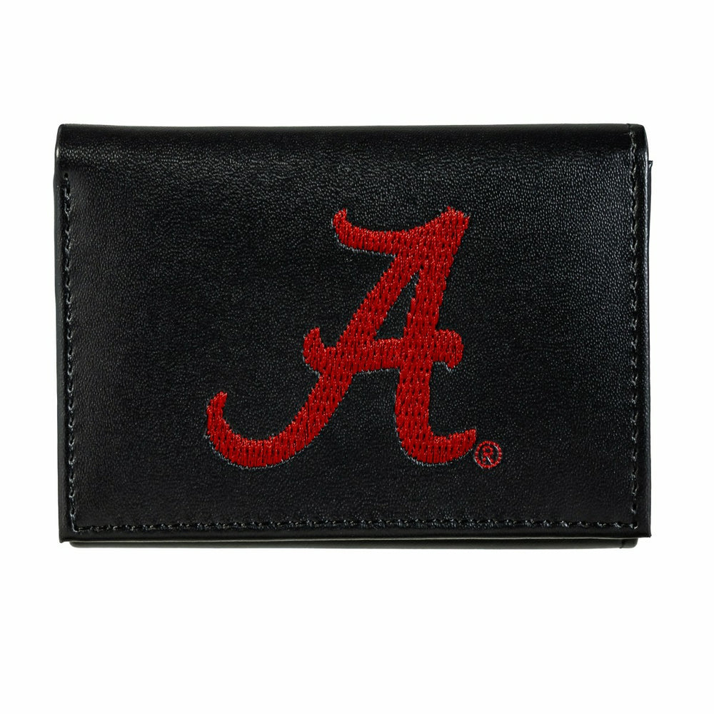 University of Alabama Black Tri-Fold Embroidered Wallet w/ RFID Blocking, Collegiate, Home